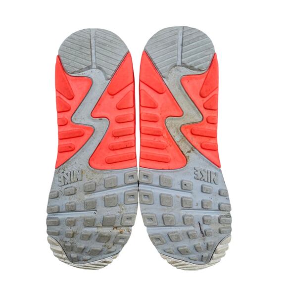 Nike Air Max 90 Essential Sneaker Size 8.5 Wolf Grey Bright Crimson AJ1285-012 - Picture 11 of 13